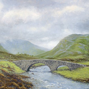 Scottish Highlands landscape painting, Fine art print, Wall art