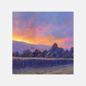 cottagecore farm art print,  oil painting, Wall decor