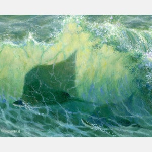 Stingray art print, oil painting, fish art, wall art, free shipping
