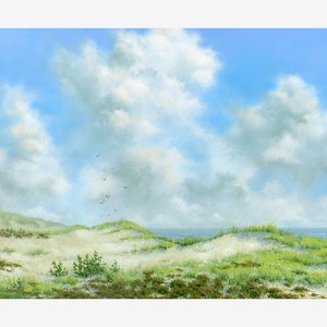 Ocean beach sand dunes, Art print, Perfect for beach lovers