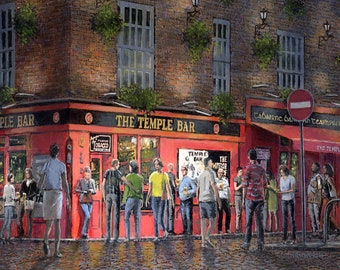 Temple Bar Pub Print: Dublin Nightlife, Irish Wall Art