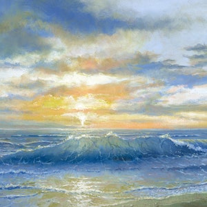 Ocean Sunrise Wave Giclée Print: Beach Fine Art