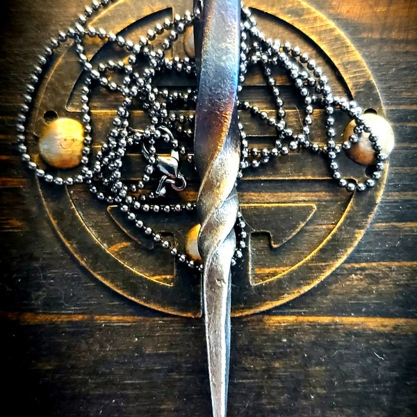 Hand Forged Twisted Spike Pendant