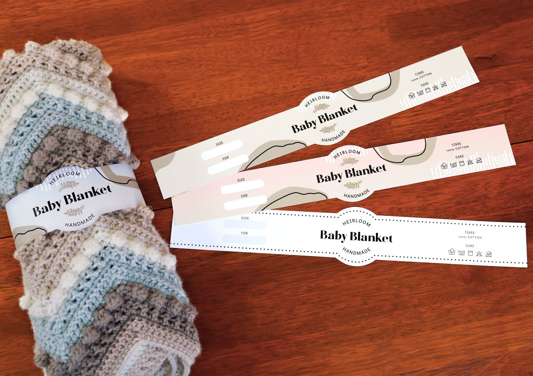 Printable BABY BLANKET Tags Downloadable PDF. Heirloom Baby Blanket