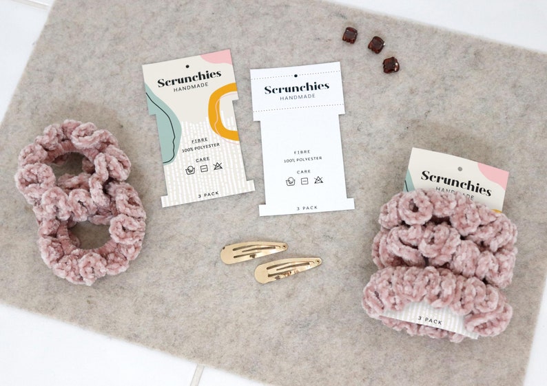 Download Printable SCRUNCHIE Tags & Labels Downloadable PDF. Hang | Etsy
