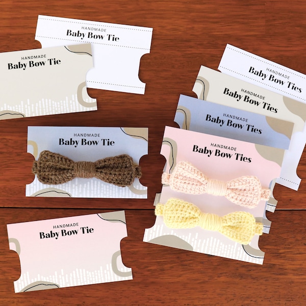 Printable BABY BOW TIE Holders - Downloadable Pdf. Hang tags, labels - packaging template. Instant Download.