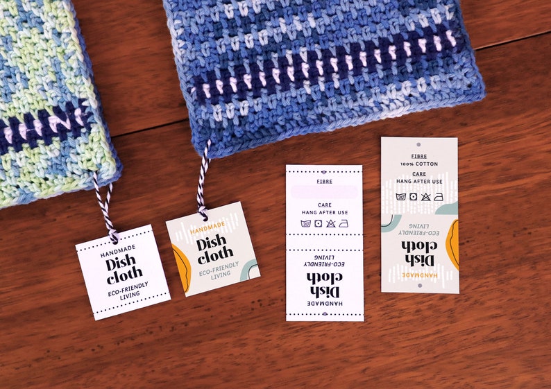 Printable DISHCLOTH Tags &amp; Labels Downloadable PDF. Dish Cloth ...