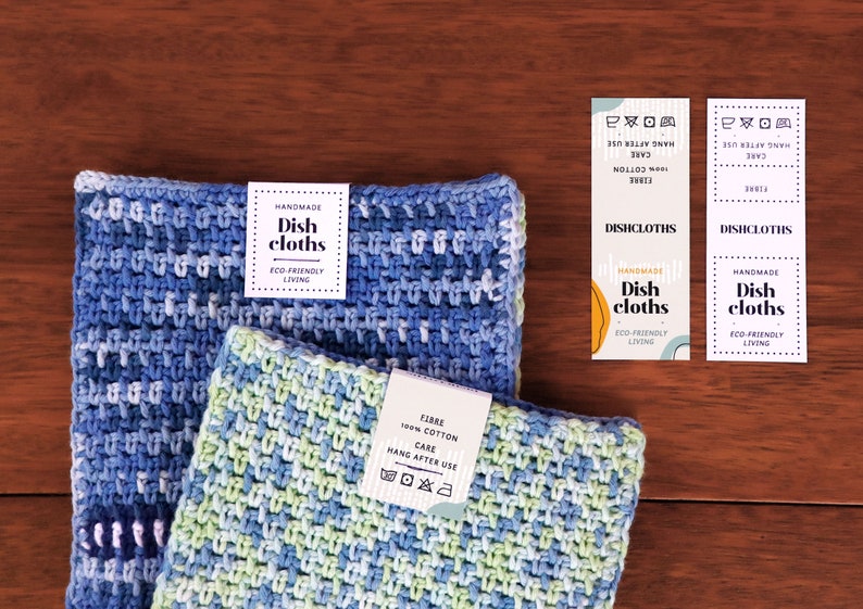 Printable DISHCLOTH Tags &amp; Labels Downloadable PDF. Dish Cloth ...