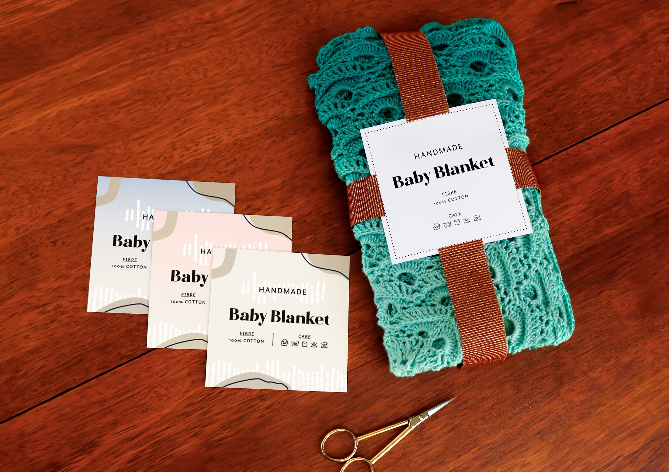 Printable BABY BLANKET Tags Downloadable PDF. Heirloom Baby Blanket