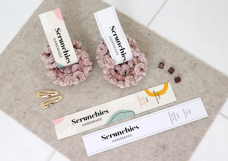 Download PRINTABLE Scrunchie Tags & Labels Downloadable PDF. DIY ...