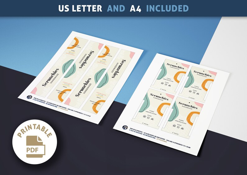 Download Printable SCRUNCHIES Tags & Labels Downloadable PDF. Hang | Etsy