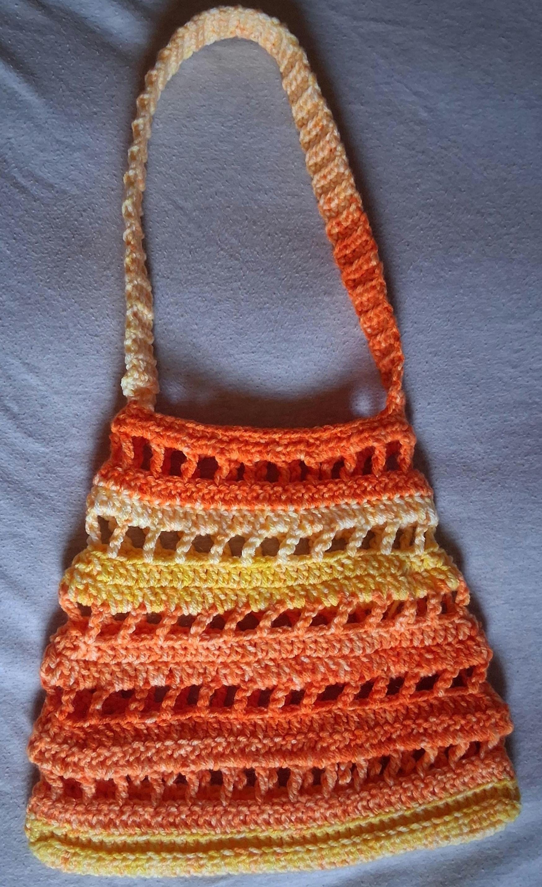 Candy Corn Crochet Bag Pattern – Digital PDF Mesh Tote Tutorial ...