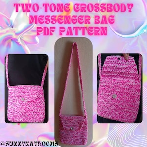 Two-tone Crossbody Messenger Bag PDF PATTERN / crochet bag pattern / DIGITAL file / chic purse / crochet pattern pdf / beginner friendly
