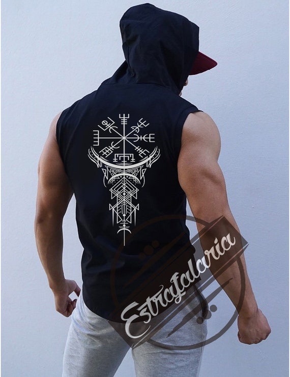 Sleeveless Hoodie Shirt Viking Vikings 