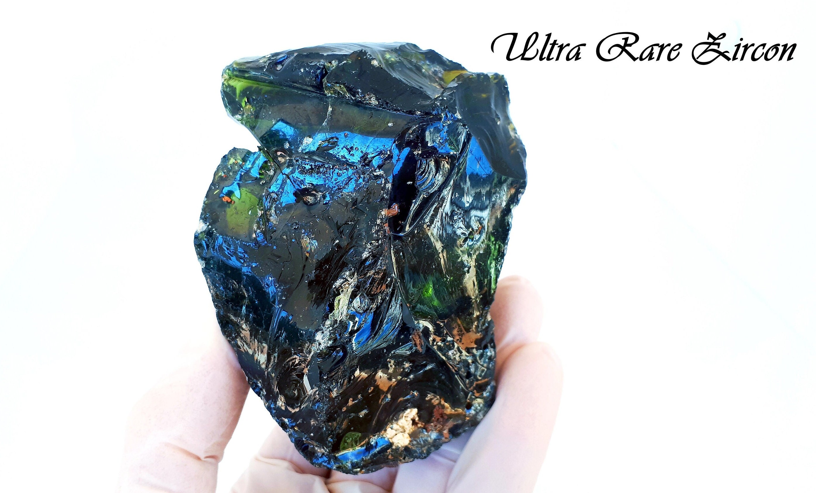 Extremely Rare ZIRCON Beautiful Rough ZIRCON Green and Gold Etsy