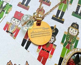 Music of the Night Music Engraved Excerpt with Authentic Phantom Stage-Used Chandelier Bead