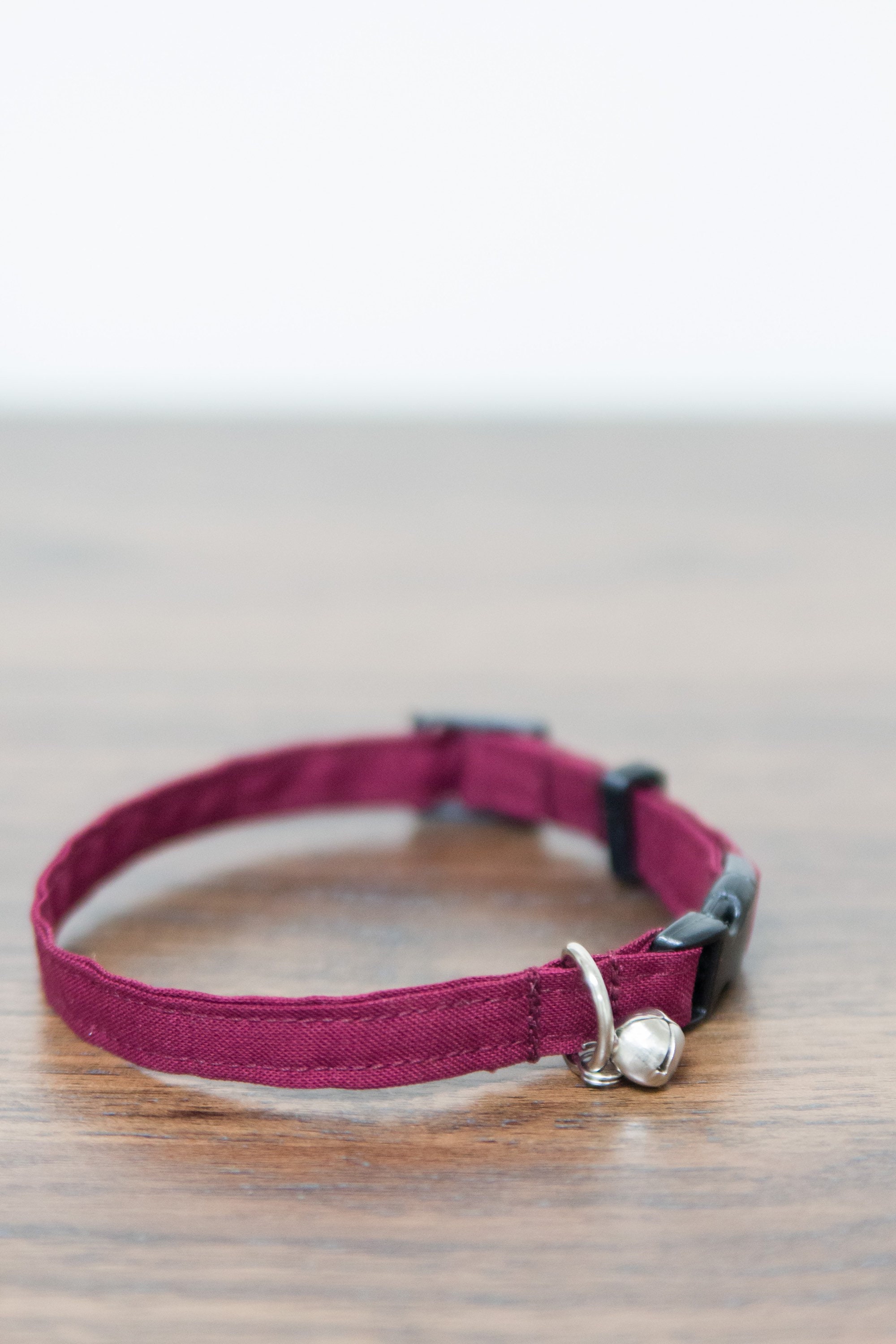 Maroon Cat or Kitten Collar with breakaway buckle and optional Etsy