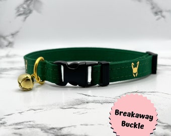 Collar para gatos, corona dorada, collar para gatitos hecho a mano, travesuras