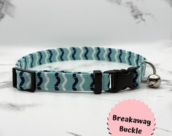 Collar de rayas para gatos: collar de algodón hecho a mano para gatitos.