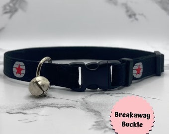 Collar para gato inspirado en Bucky, collar desmontable para gatitos, superhéroe, 100 % algodón