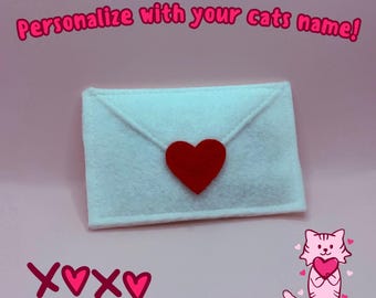 UN (1) Juguete para gatos con carta de amor, hierba gatera, enredadera plateada, hecho a mano, personalizable