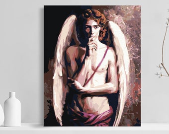 Famous Painting Paint By Numbers For Adults Angel Acrylic Painting On Canvas Cupid Paint By Your Own DIY Kit Oil Wall Art Decoration AD0331
