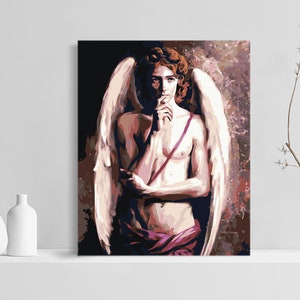 Famous Painting Paint By Numbers For Adults Angel Acrylic Painting On Canvas Cupid Paint By Your Own DIY Kit Oil Wall Art Decoration AD0331