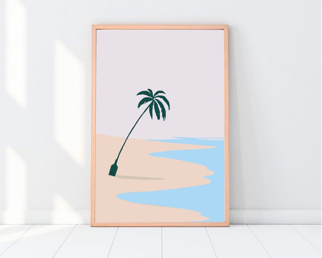 Palm Design Printable Painting Beach Art Home Decor Print Modern