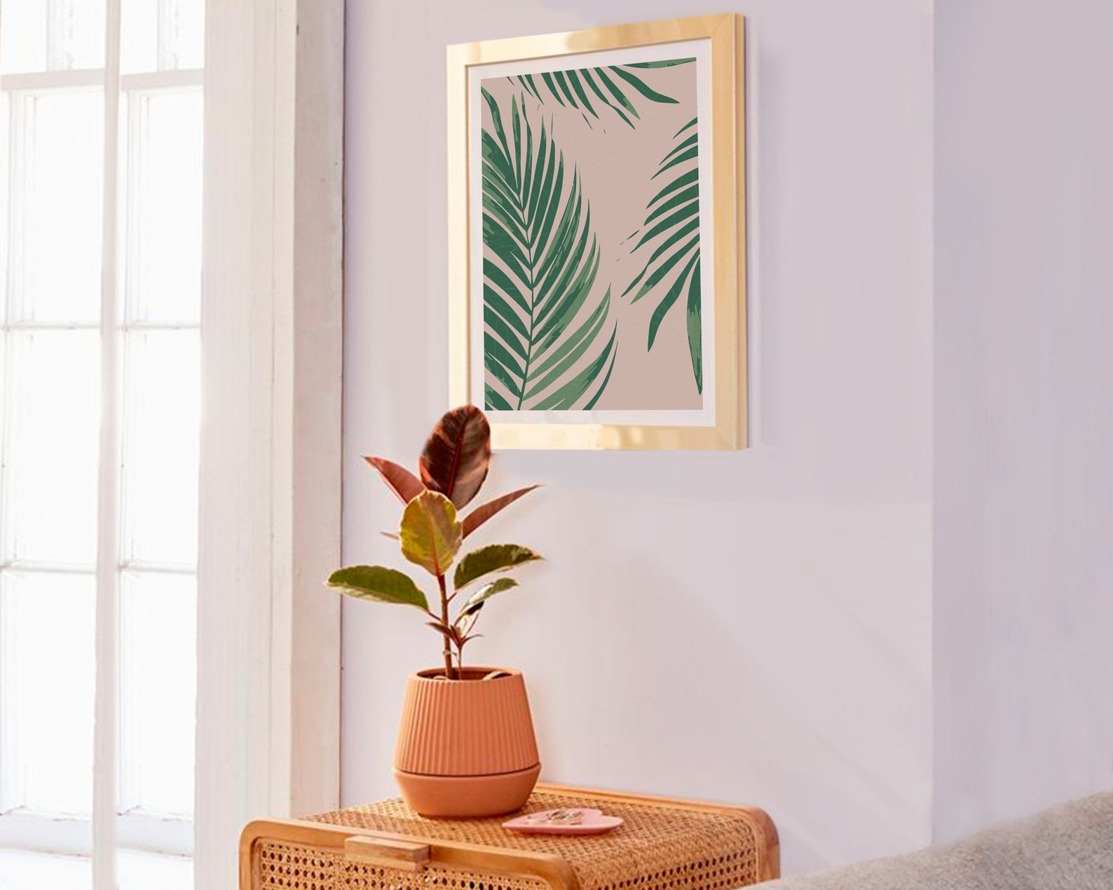 Green Leaves Wall Art Design Printable Painting Home Decor Etsy