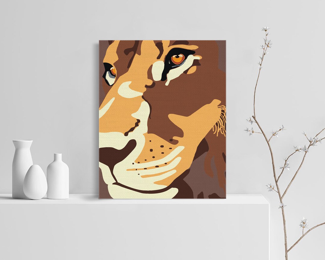 The Lion Paint by Numbers DIY Kit Lion King Painting by Number Animal