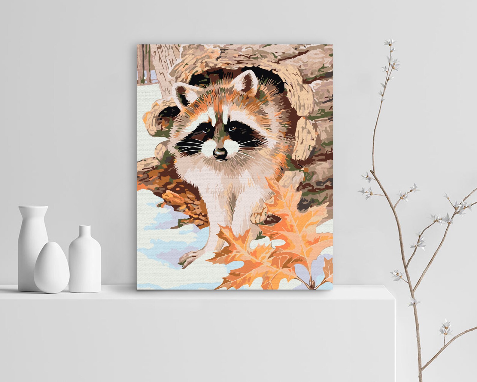 Little Raccoon Painting by Numbers DIY Kit Painti by Number on Etsy