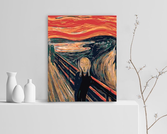 Paint by Numbers Kit for Adults FRAMED Canvas the Scream by Edvard Munch 