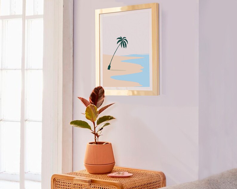 Palm Design Printable Painting Beach Art Home Decor Print Modern