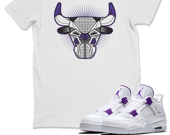 purple and white jordan shirt