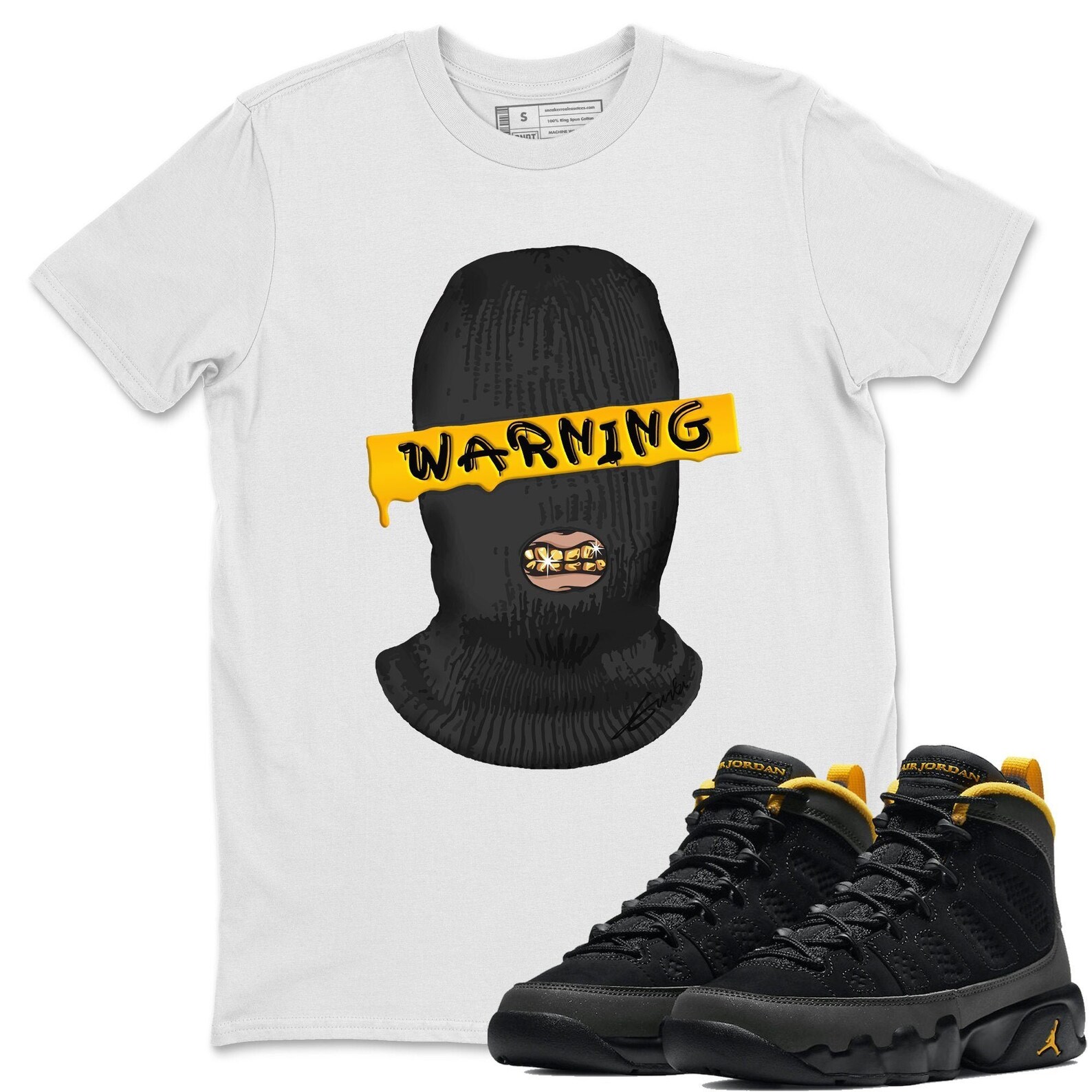 retro 9 university gold shirt