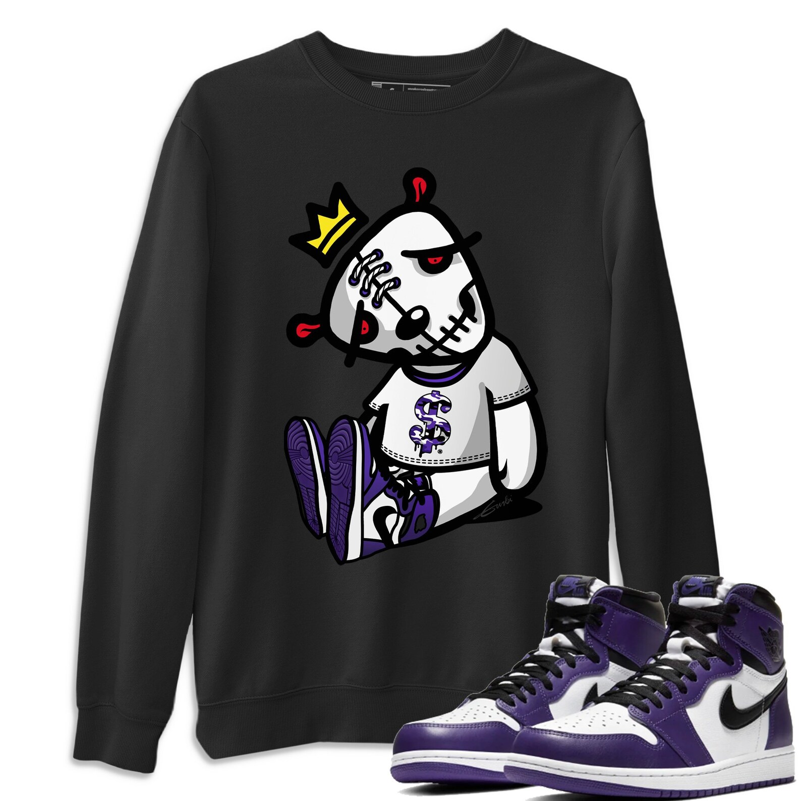 Air Jordan 1 Court Purple Sneaker Shirts And Sneaker Matching | Etsy