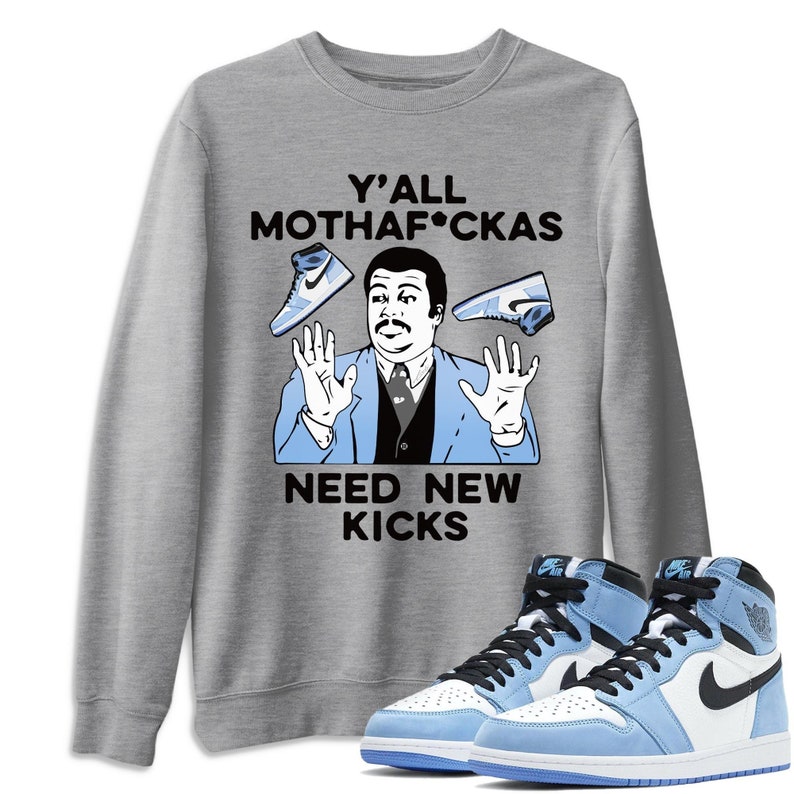 Air Jordan 1 University Blue Sneaker Shirts And Sneaker Etsy