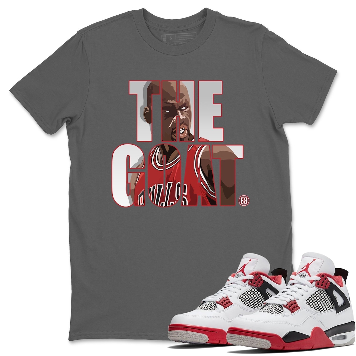Air Jordan 4 Retro Fire Red Sneaker Shirts And Sneaker | Etsy