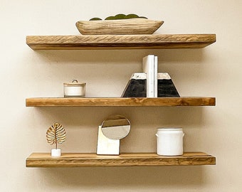 Reclaimed Wood Floating Shelves, Kitchen Shelves, Heavy-Duty Shelf