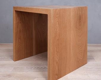 White Oak Waterfall Side Table