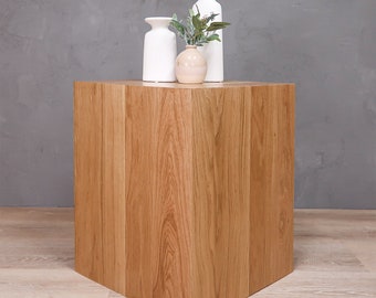 White Oak Box Side Table