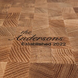 White Oak End Grain Cutting Boards, Butcher Block Cutting Board, Custom Engraving image 4