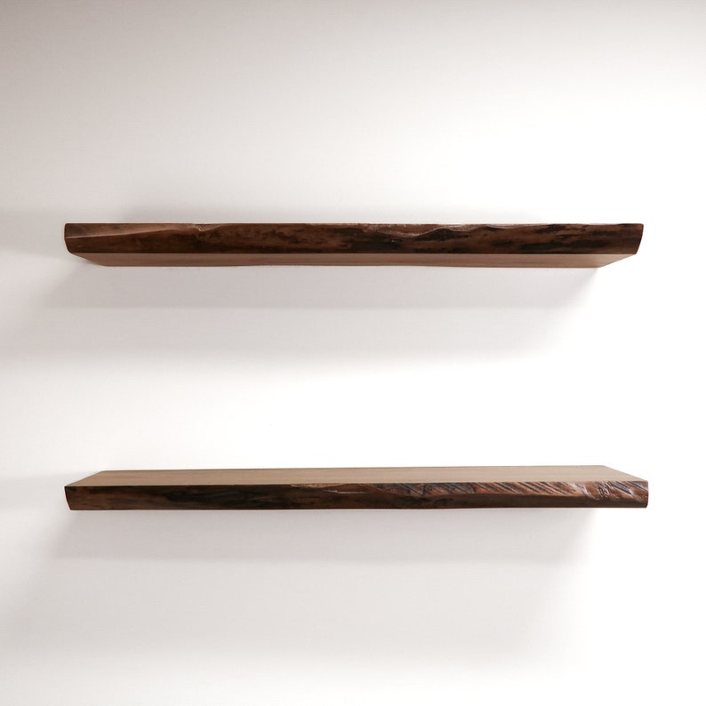 live edge walnut floating shelf, floating shelving