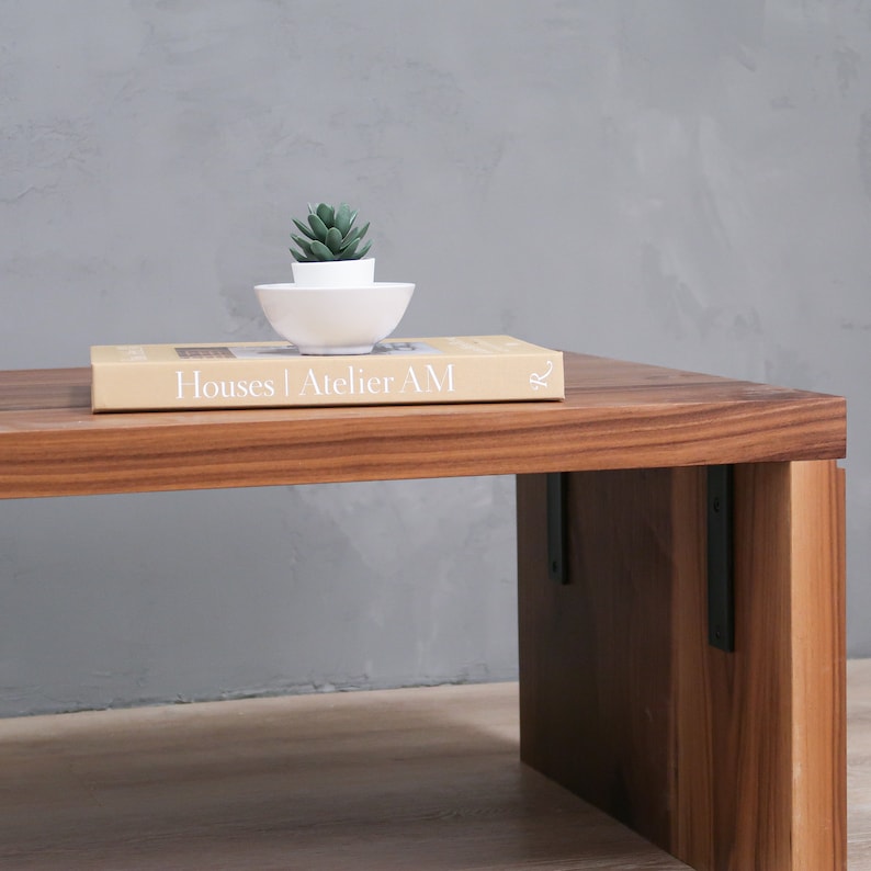 Walnut Waterfall Coffee Table, living room coffee table.