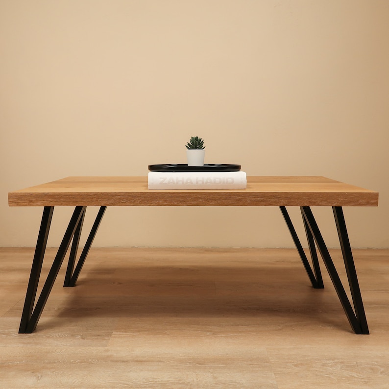 White Oak Coffee Table, Hairpin Legs Coffee Table.