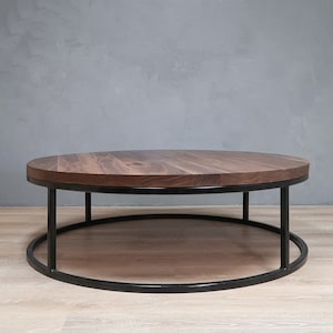 Round Walnut Coffee Table