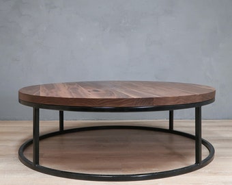 Round Walnut Coffee Table