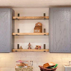 Rustic Shelves with J-Brackets, Book Shelf, Kitchen shelves image 9