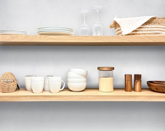 White Oak Floating Shelves, Floating Shelf, Kitchen Shelves