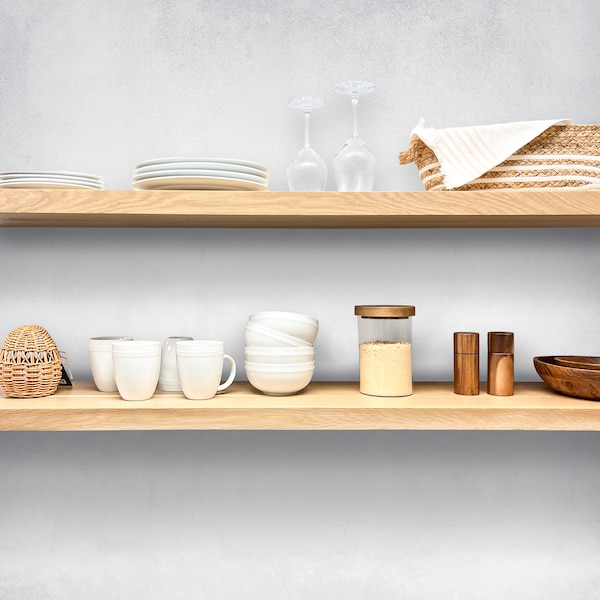 White Oak Floating Shelves, Floating Shelf, Kitchen Shelves